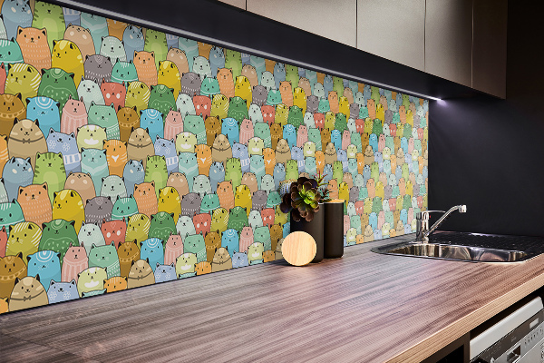PVC wandpanelen Kleurrijke katten