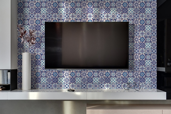 Vinyl wandbekleding Azulejos patroon