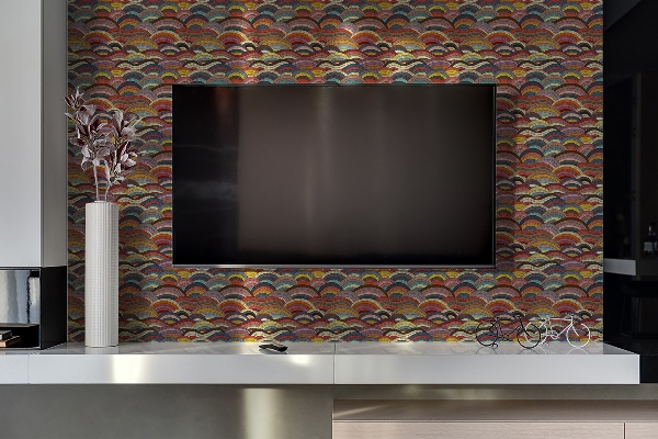 Vinyl wandbekleding Decoratieve patchwork -golven