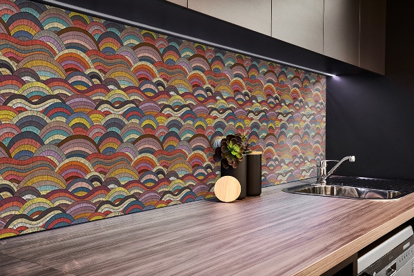 Vinyl wandbekleding Decoratieve patchwork -golven