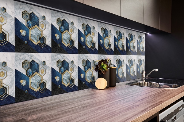 Vinyl wandbekleding Zesvoudige abstractie
