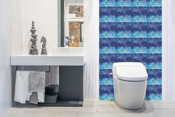 Vinyl wandbekleding Blauw marmer