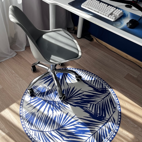 Vinyl vloerkleed rond Ezgotische bladeren